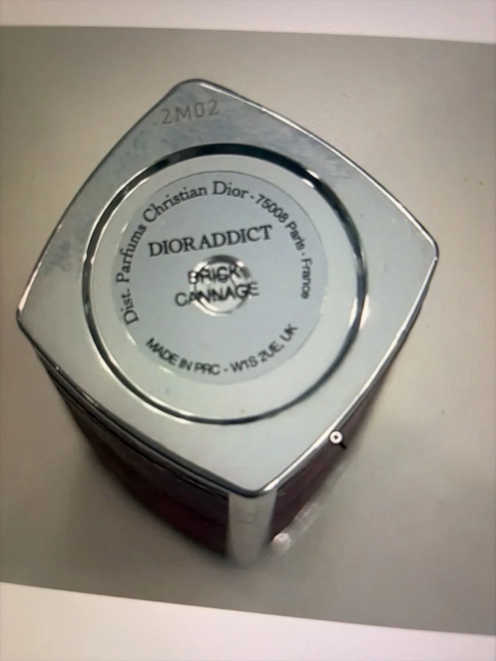 Dior Red Lip Balm Case with Silver Logo